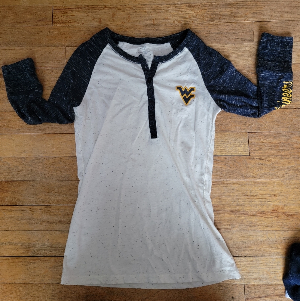 WVU quarter sleeve tshirt